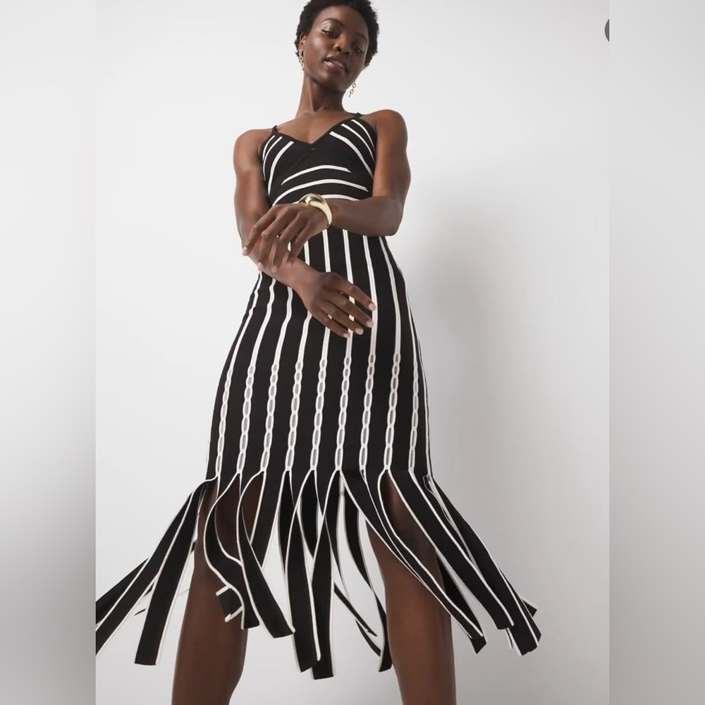 Black and White Striped Women's Dress